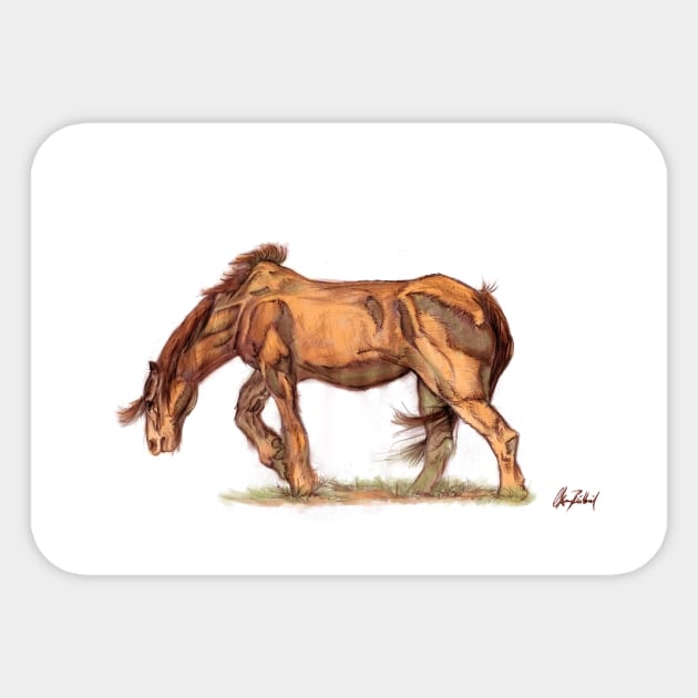 Old horse Sticker by Artofokan